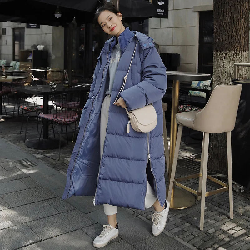 

Slit-Side down Jacket Cotton-padded Clothes Women's Mid-length 2019 New Style down Coat BF Cotton-padded Clothes Oversize over-t