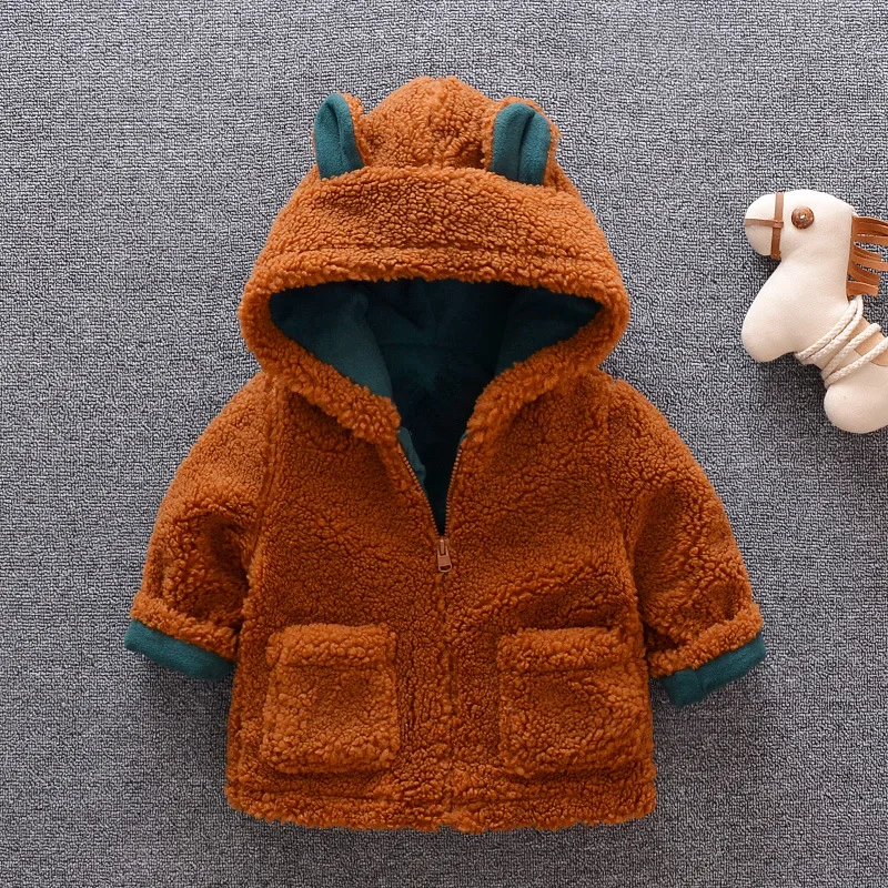 

IENENS Kids Boys Girls Jacket Clothes Winter Warm Clothing Children Hooded Coats Tops Wool Jackets Coat Baby Parkas Outerwear