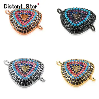 

22*16mm Exquisite Copper Jewelry Bracelet Accessories Cubic Zirconia Charm Necklace Bracelet Making Diy Craft Connector Hole