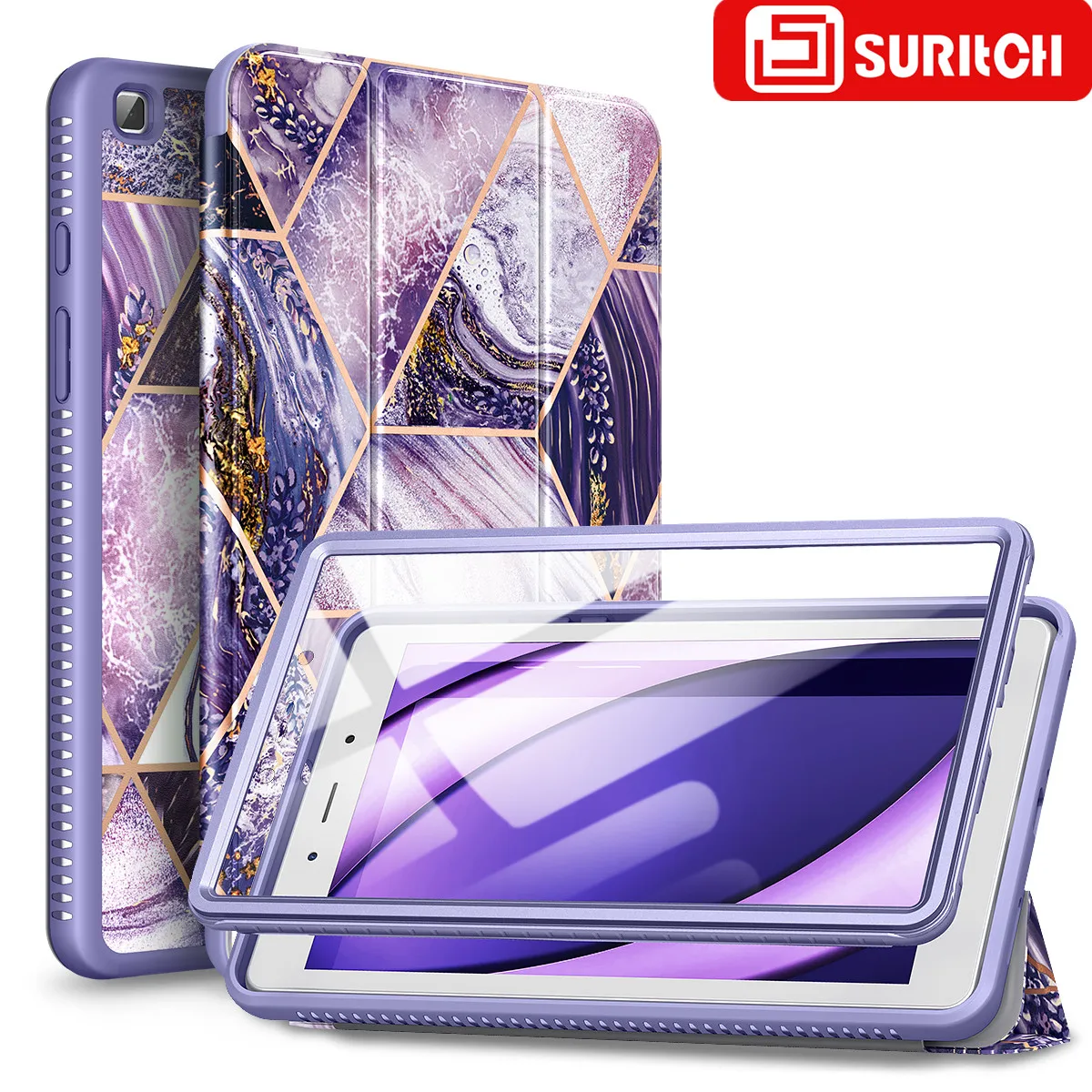 Custodia In Pelle Tri-Fold Ebook Per Samsung Tab A 8.0 2019 Custodia Per Tablet Antiurto Flat Flip Per Samsung Galaxy Tab A 8.0 2019