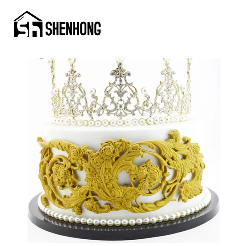 

SHENHONG Vine Flower Pattern Border Decorating Fondant Cake Mold Wedding Paste Sugar Craft Mould Chocolate Candy Baking Pan