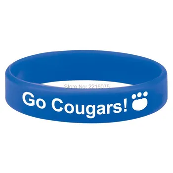 

300pcs Go Cougars! Motivational wristband silicone bracelets free shipping by DHL A