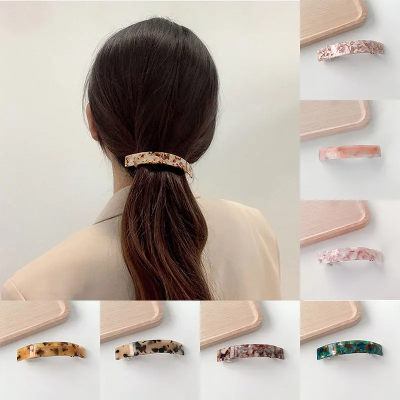 

Geometric Hairpin Acetate Barrettes Arc Spring Clip Ponytail Clip Korean Hair Accessories Vintage Tortoiseshell Hair Clip 1PCS