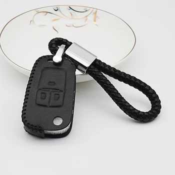 

For Chevrolet Cruze 2011 Aveo Captiva Spark Lacetti Orlando Sonic Car Key Cover Case Genuine Leather Key Ring Protection Shell