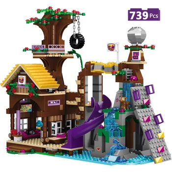 

739pcs Compatible Girls Friends Adventure Camp Tree House Model Building Blocks Girls Bricks Kid Toys for Children