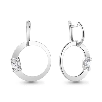 

Earrings long AQUAMARINE with cubic zirconia, silver 925