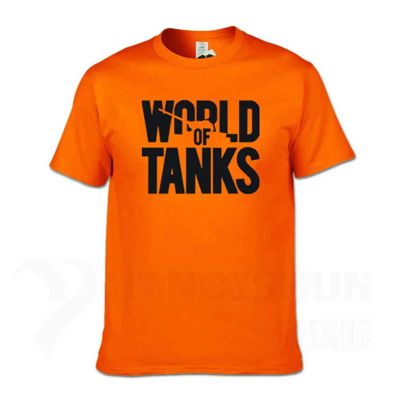 WORLD OF TANKS, Мужская футболка, 16 цветов, чистый хлопок, бутик, футболка, игра, веер, Мужская футболка, Vete, мужская, ts Camisas, повседневные футболки, забавная улица - Цвет: Orange