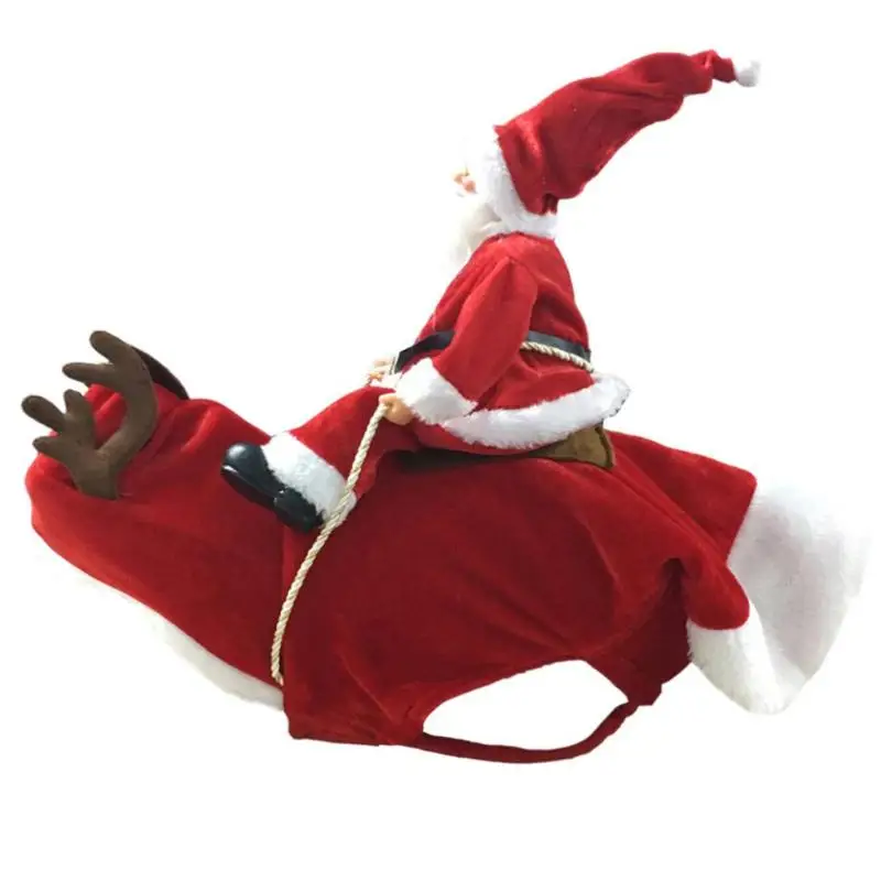 Рождественская Одежда для собак Санта Клаус езда олень платье костюм, реквизит надувные фигурки животных подстилка для животных Рождественское украшение для домашних собак