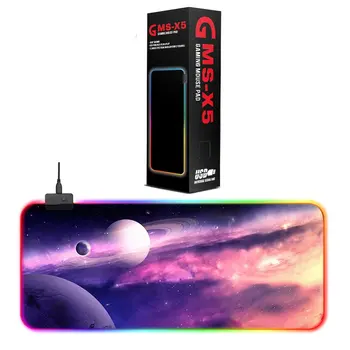 

GMS-X5 800x300x4mm Planet Edition Colorful Symphony Glowing Mouse Pad Gaming Mouse Pad Soft Non-Slip Rubber Base Mouse Mat
