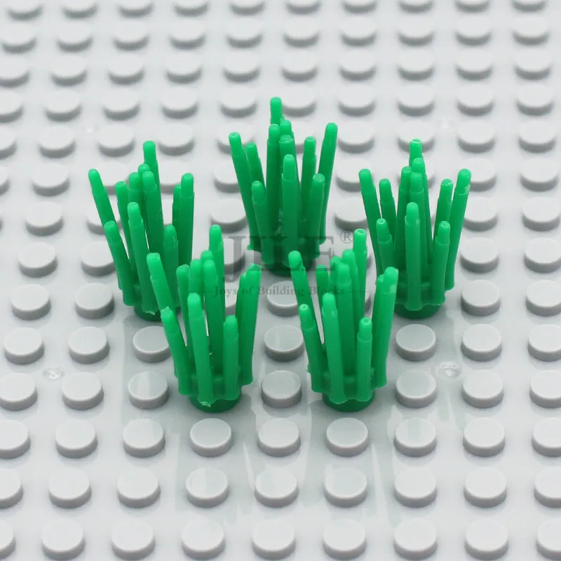 50pcs Moc 식물 줄기 잔디 클러스터 부시 11 줄기 DIY 빌딩 벽돌 블록 도시 거리 정원보기 호환 조립 장난감