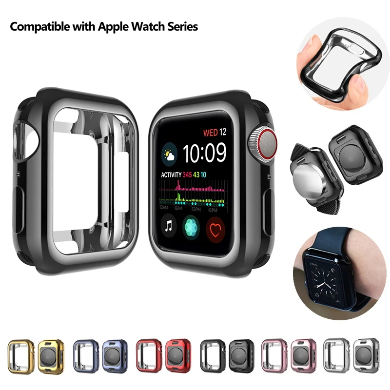 Чехол для часов Apple Watch 5 4 40 44 мм защитный ТПУ тонкий мягкий чехол Iwatch Series 3 2 1 38 42