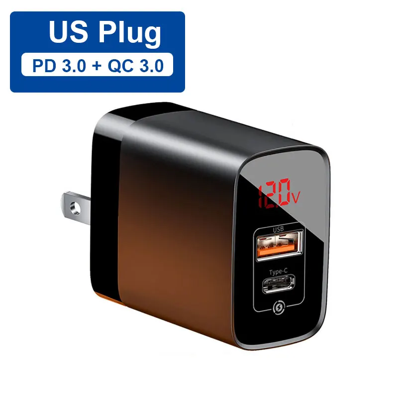 Baseus 18 Вт type C USB зарядное устройство для iPhone 11 Pro Max Quick Charge 3,0 PD3.0 быстрое зарядное устройство для телефона с FCP AFC для huawei samsung - Тип штекера: USB PD3.0 QC3.0 US