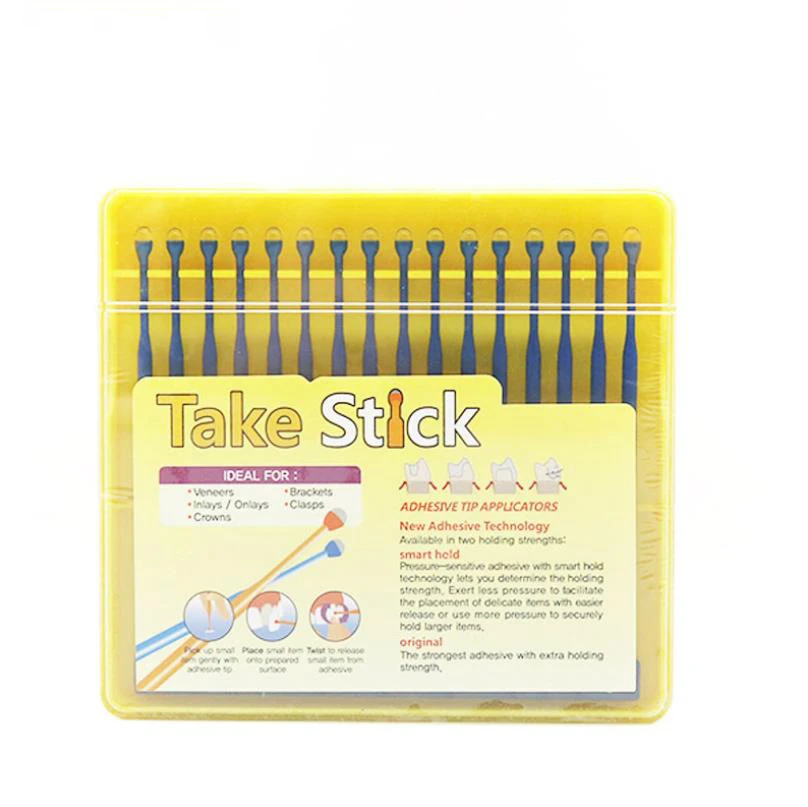 

64pcs/box Dental Adhesive Tip Rod Veneers Bonding Stick Applicator Tips for Matrice Inlay Crown Porcelain Bonding Rod Sticky