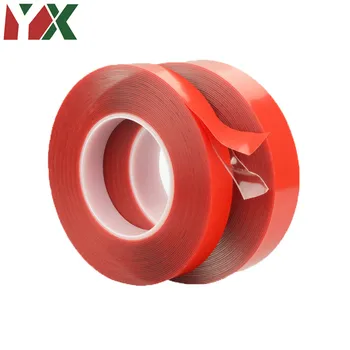 

2PCS 25mmx3 Meter Red Double Sided Adhesive Tap High Strength Acrylic Transparent No Traces Sticker for Car Fixed