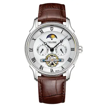 

Fashion Casual Fall Multi-Function Watch Belt Watch Tourbillon Machinery Sun And Moon Stars Men'S Watch