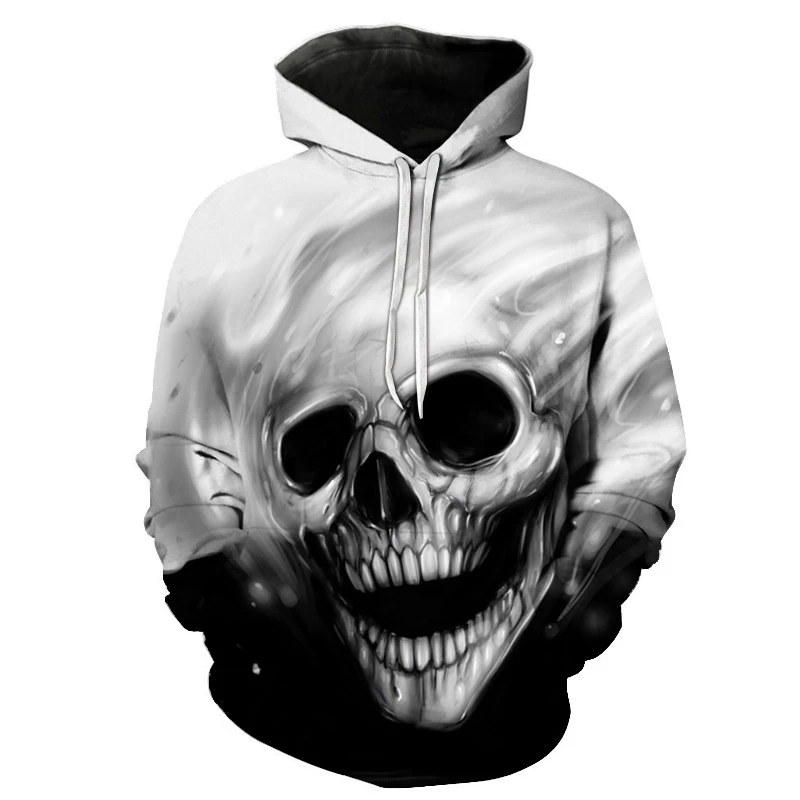 2020 Mens Womens 3D Skull Printed Hip-hop Jogging Suit Pocket Hoody Training Set