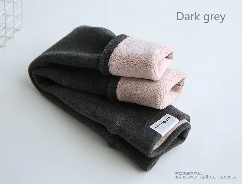 dark grey Осень-зима, теплые штаны для маленьких девочек, плотные леггинсы, колготки для новорожденных, штаны, Повседневные детские штаны - Цвет: dark grey