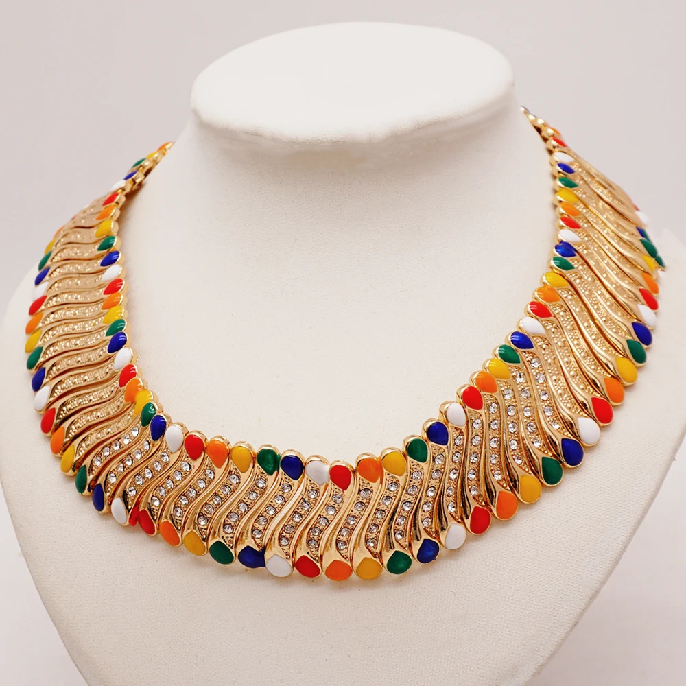 2023 Fine Jewelry Sets For Women Dubai Bridal Wedding Gifts Necklace Bracelet Earrings Ring Jewellery Set African Bead jewelry - 2