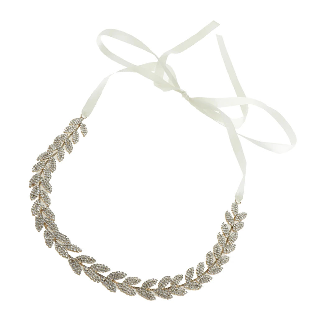 Crystal Gold Leaf Satin Bridal Sash Wedding Belt for Bride Bridesmaid, Gifts