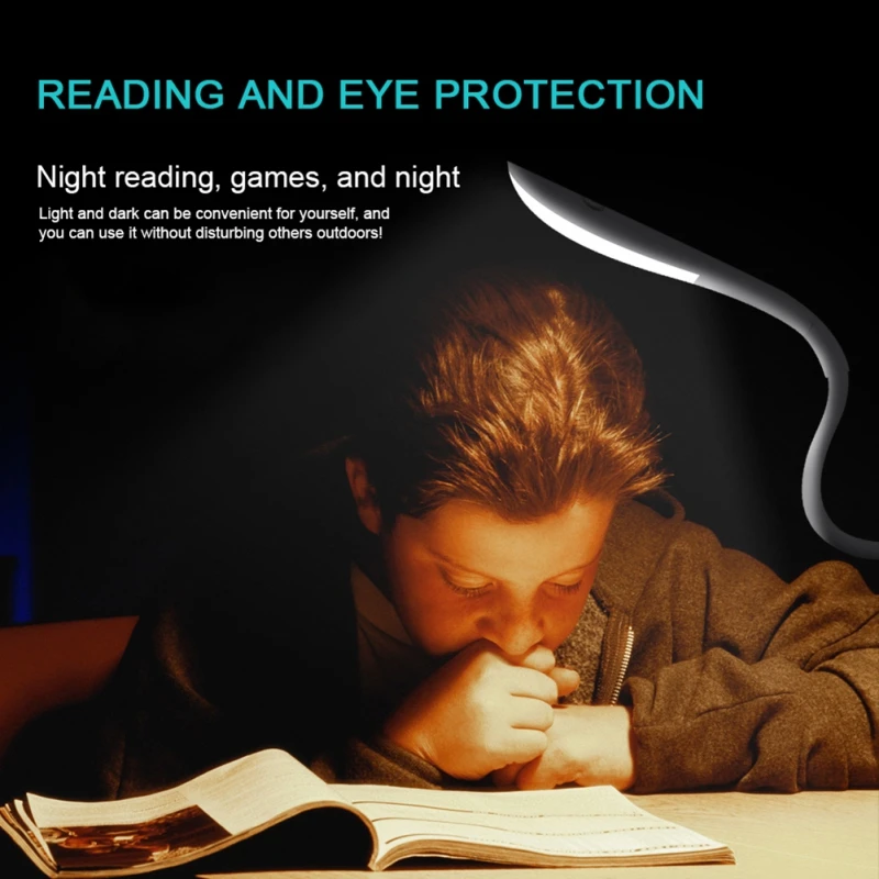 USB LED Light 360 Degree Flexible Reading Touch Control Desk Lamp 3 Brightness Setting For Dorm/Home/Office