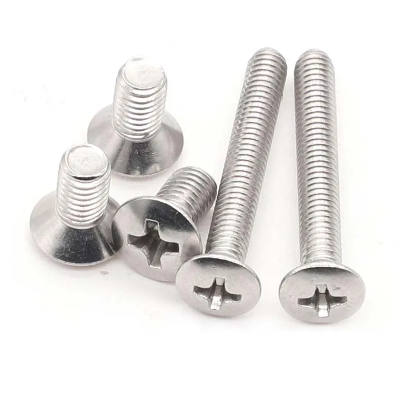 GB820 DIN966 A2-70 304 Stainless Steel Cross Recessed Phillips Raised Countersunk Head Half Oval Screw Bolt M2 M2.5 M3 M4 M5 M6