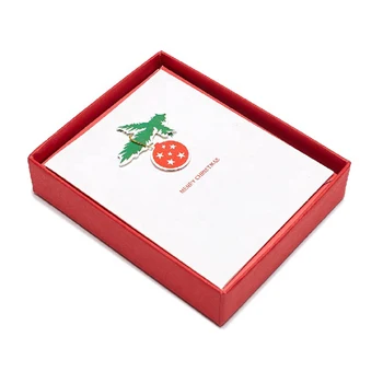 

Cute Handmade Red Cards, Boxed Happy Christmas Greeting Cards with Envelopes