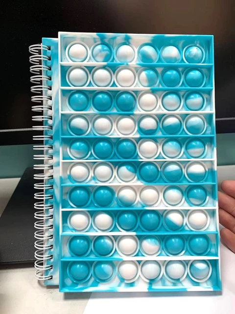 New Caderno Desk Calendar Pop its Notebook Bubble Fingertip Silicone Case Notepad Student Decompression Stationery Toys Gift A5-6