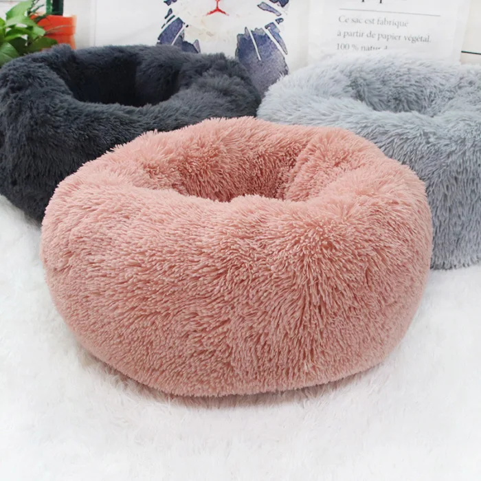 Pet плюшевый пончик Cuddler кошки кровать теплый мягкий утолщенный повышенный коврик для собак и щенков Подушка@ LS