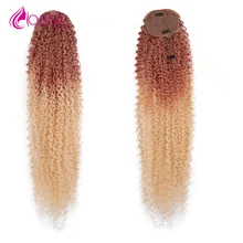 

30 Inch Long Ponytail Hair Extension Blonde Colored Drawstring Ponytail Afro Kinky Curly Hair Extension Clip in Ponytail Wigs