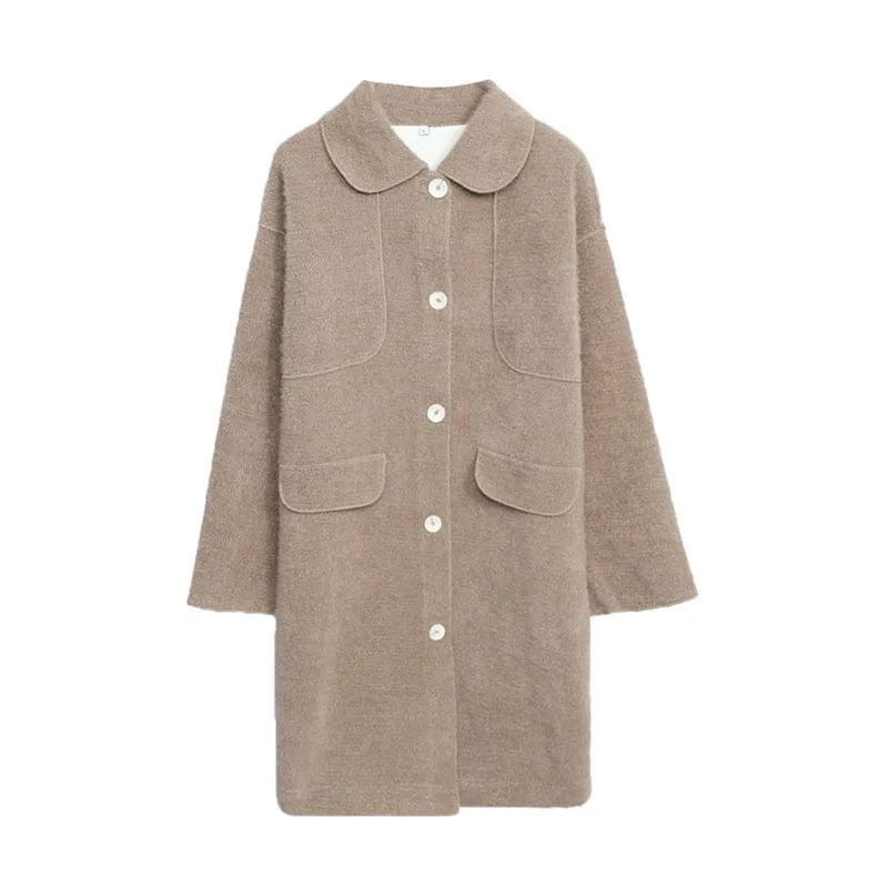 Длинное шерстяное пальто размера плюс, элегантная женская куртка cappotto donna, пальто женское, DZA032