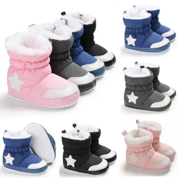 

Winter Boy Girls Snow Boots 2019 New Brand Baby Soft Sole Snow Boots Warm Crib Shoes Toddler Booties Prewalk Newborn to18 Months