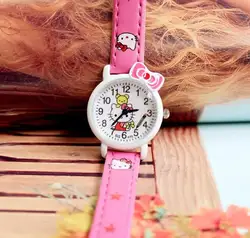 KT наручные часы с котом Мода милый мультфильм ремень для девочек детские часы кварцевые часы