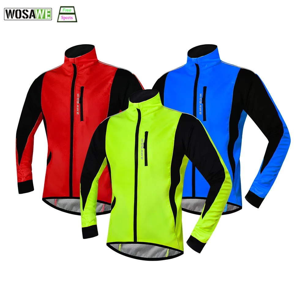 

WOSAWE Men Winter Thermal Fleece Cycling Jacket Outdoors Sports Coat Hiking Hunting Camping Soft Shell Polar Heated Ski Coats
