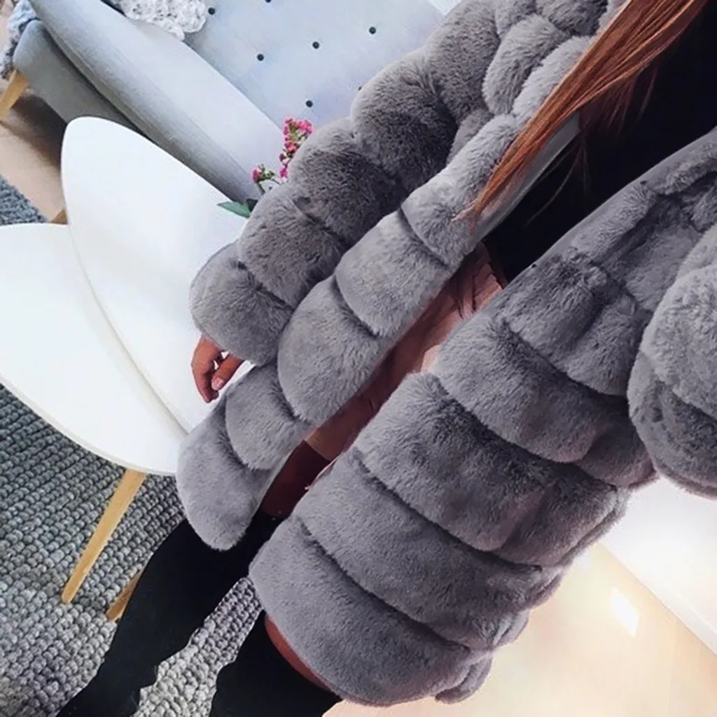 Женское роскошное пальто из лисьего меха с капюшоном, осенне-зимнее пальто, длинное меховое пальто с длинным рукавом средней длины из искусственного лисьего меха, пальто для женщин