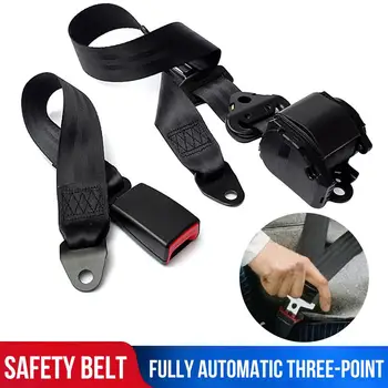 

Car Seat Belt Straps Telescopic Seat Belt Universal Safety Buckle Fully Automatic Cam Lock 3 Point 1 Set Retractable for Travel