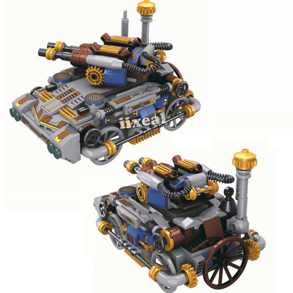 New 314Pcs City The Age Of Steam Military Tank Building Blocks Bricks Kids Toy 