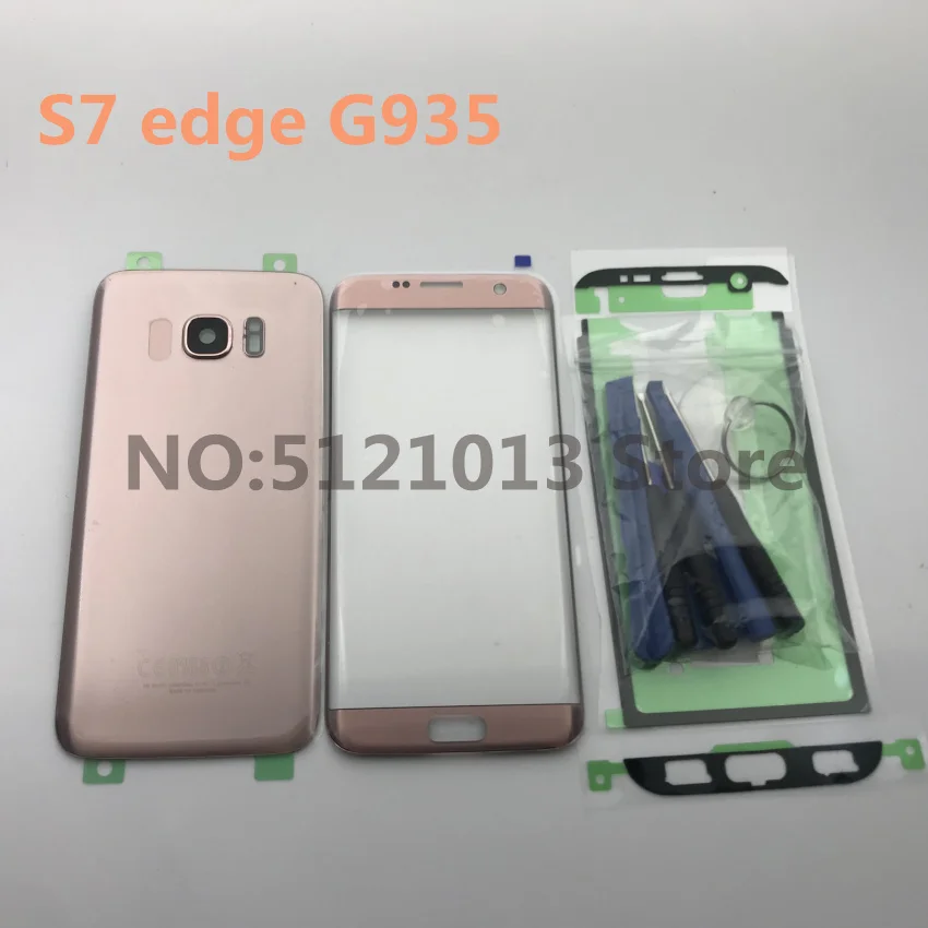 

Original Back Glass Cover Rear Battery Cover Door with Camera lens+Front glass lens For Samsung Galaxy s7 edge G935 SM-G935F