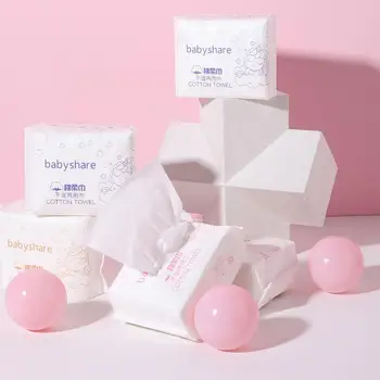 

100Pcs/Pack Disposable Cotton Dry Wipes Baby Face Cleansing Tissues Wash Towel for Baby Soft Clean Beauty Towel Makeup Removing