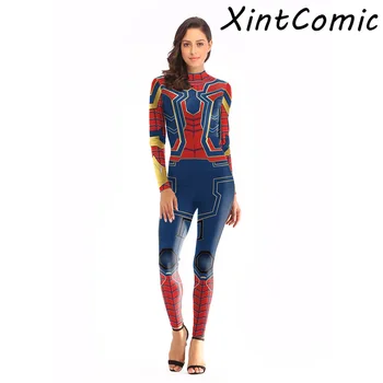 

Red Black Spiderman Costume Spider Man Suit Spider-man Costumes Adults Halloween of Woman Superhero SpiderMan Cosplay jumpsuits