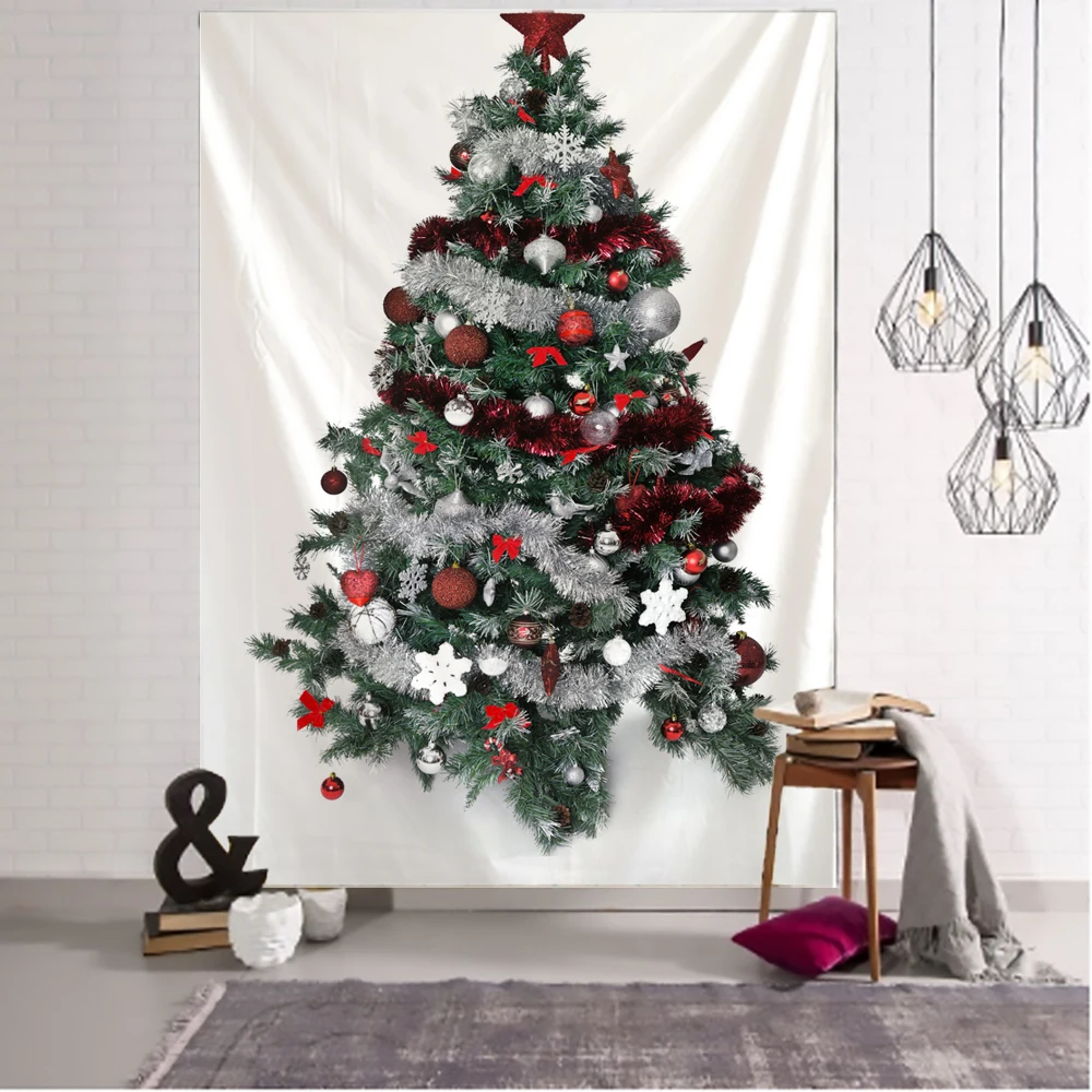 New Year Christmas Tree Tapestry Wall Hanging Carpet Xmas Home Decor Yoga Pad Bedspread Beach Mat Gift Woven tapestry decor