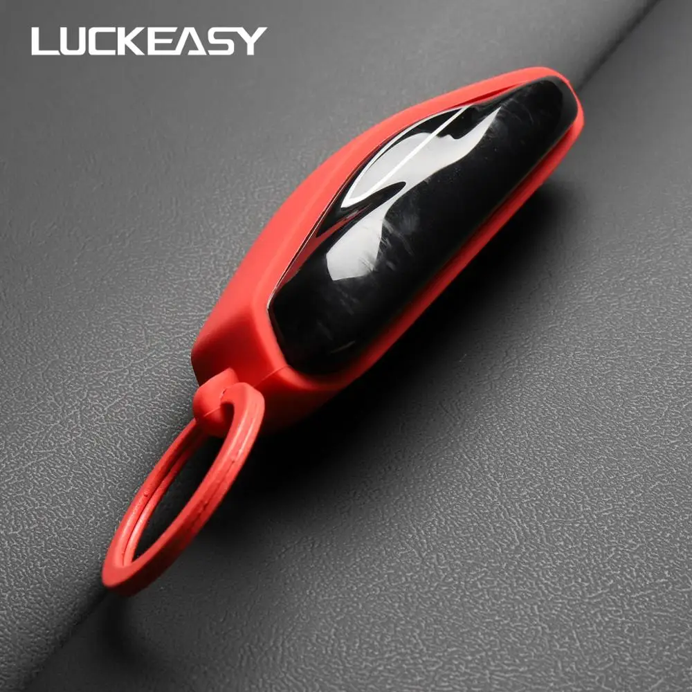 LUCKEASY защита для ключей для Tesla модель X/S/3- бикини кольцо для ключей красный/серый/черный