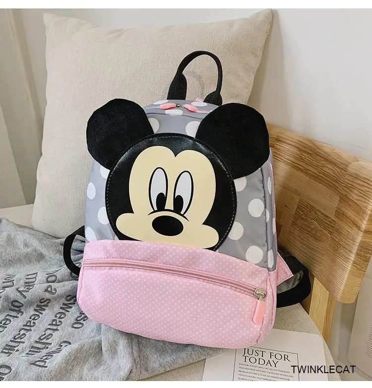 Детский рюкзак для детей от 2 до 7 лет, плюшевая школьная сумка для девочек, розовые сумки с Микки и Минни Маус, милая переносная сумка для детского сада и путешествий