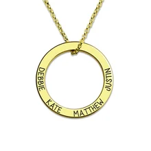 AILIN Personalised Circle Pendant Necklace Sterling Silver 925 Custom Engraved Letter Year Name Necklaces For Women Fine Jewelry