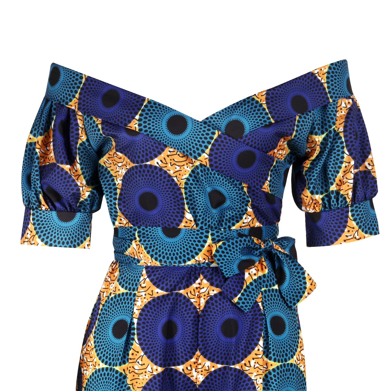 african fashion style New Summer African Printing Jumpsuit For Women Fashion Lantern Sleeves Off Shoulder Ankara Style Trousers Casual Lady Jumpsuit african outfits