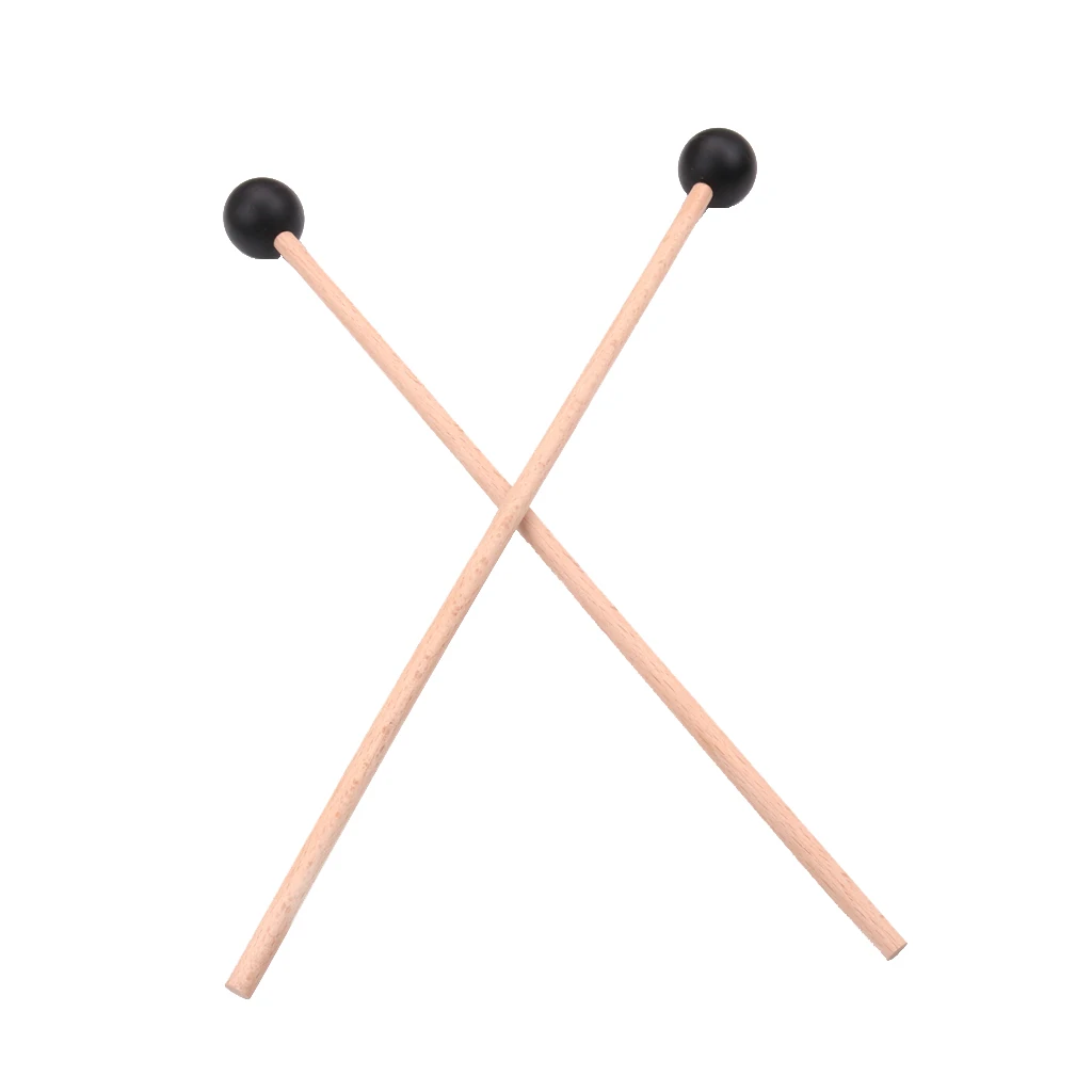 1 Pair Marimba Mallets Bell Mallets Glockenspiel Sticks, Rubber Head Stick with Maple Wood Handle