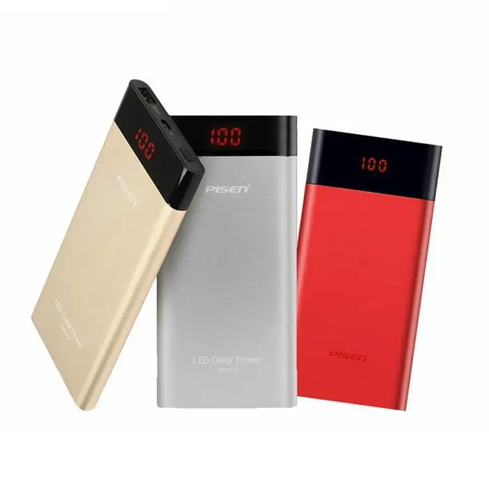 Портативный 10000mAh банк питания один USB Micro USB lcd дисплей внешний аккумулятор зарядное устройство повербанк для iPhone Золотой Красный