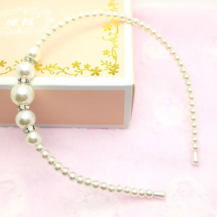 New Style Korean-style Hair Accessories Fashion Man-made Diamond Hair Bands Pearl Headband Small Jewelry 2 Yuan Shop Stall Suppl