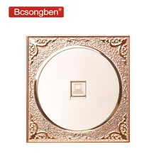Bcsongben 1 банда слабый класс электричества настенная резная Золотая pc Панель розетка для ТВ DK-DN
