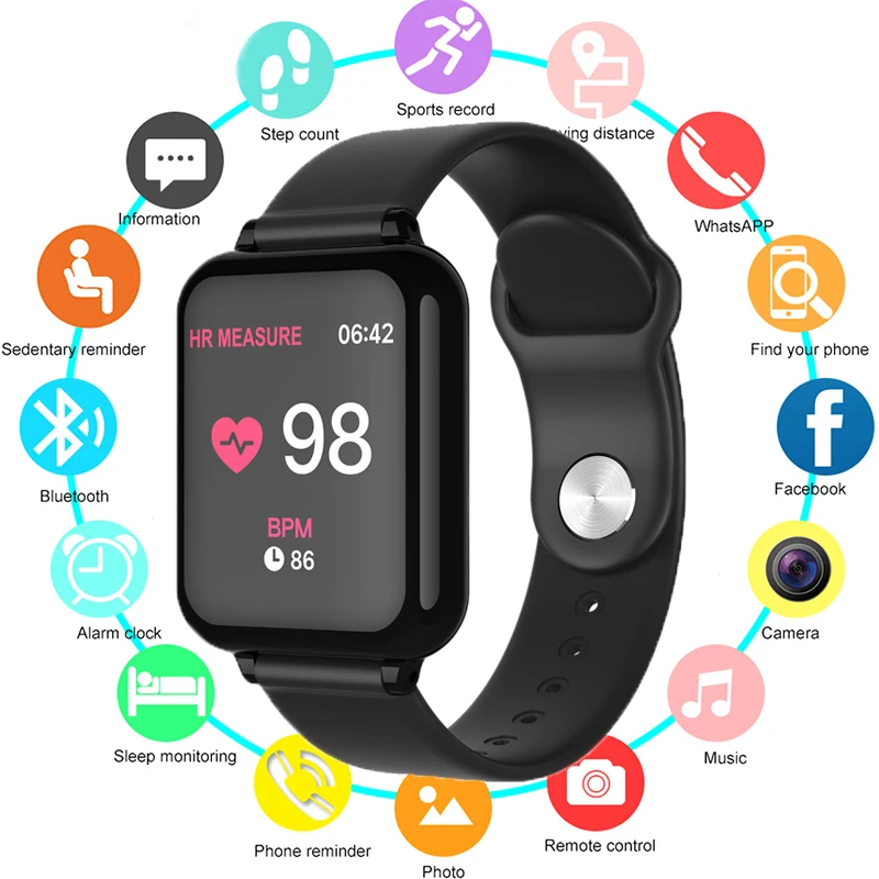 

Fashion Women Men Smart Watch Waterproof Sports Watch For iPhone Xiaomi Heart Rate Monitor Blood Pressure Smartwatch PK Q9 P68