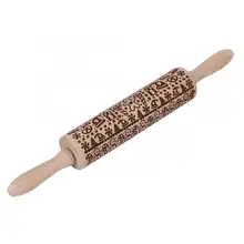 Рождественский олень Снеговик узор деревянная скалка для выпечки печенья лапши тесто ролик кухонные инструменты для выпечки